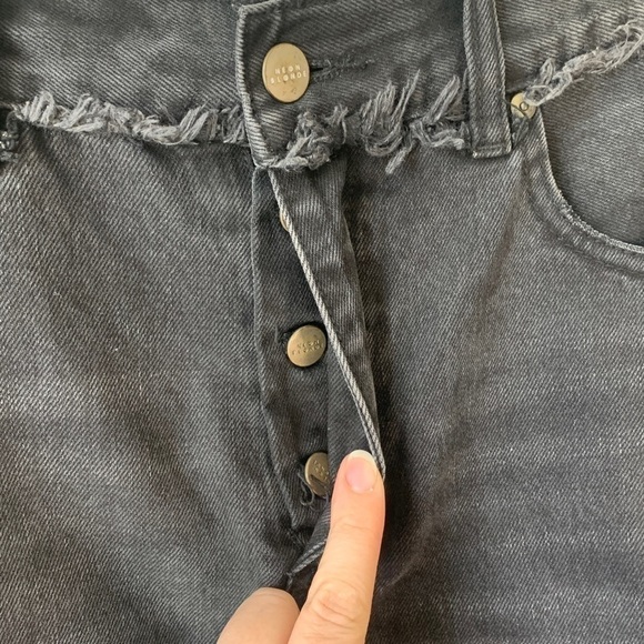 NEON Blonde Siren Mum Fit High Rise Denim Jeans Frayed Black Wash Women's 28 - Picture 5 of 16
